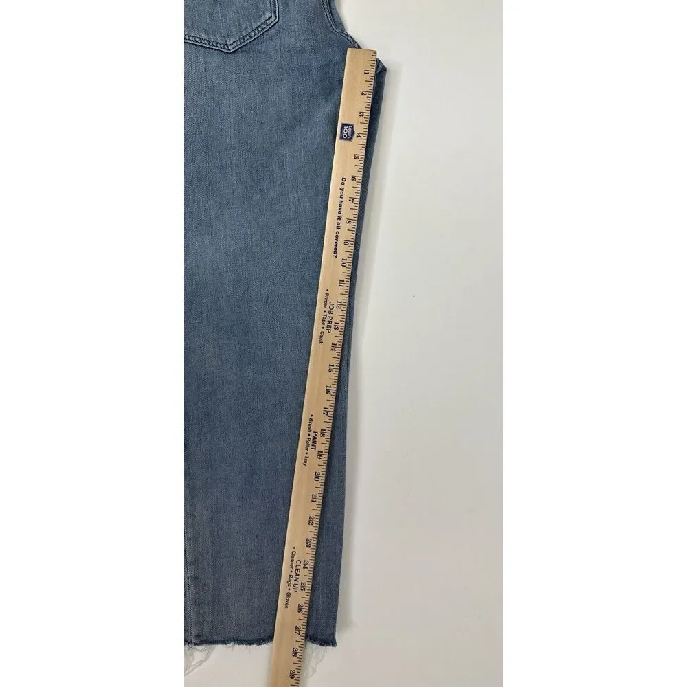 Lauren Ralph Lauren Jeans Women's 6 Patchwork Relaxed‎ Tapered Denim Estate Blue